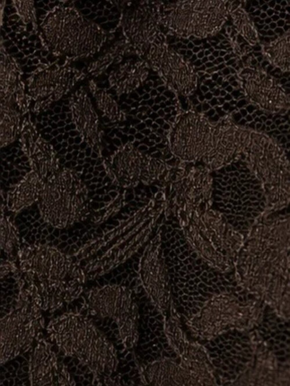 Gap NWT Dark Brown Lace Henley Top L Sheer Floral Long Sleeve Feminine Chic - Picture 4 of 5